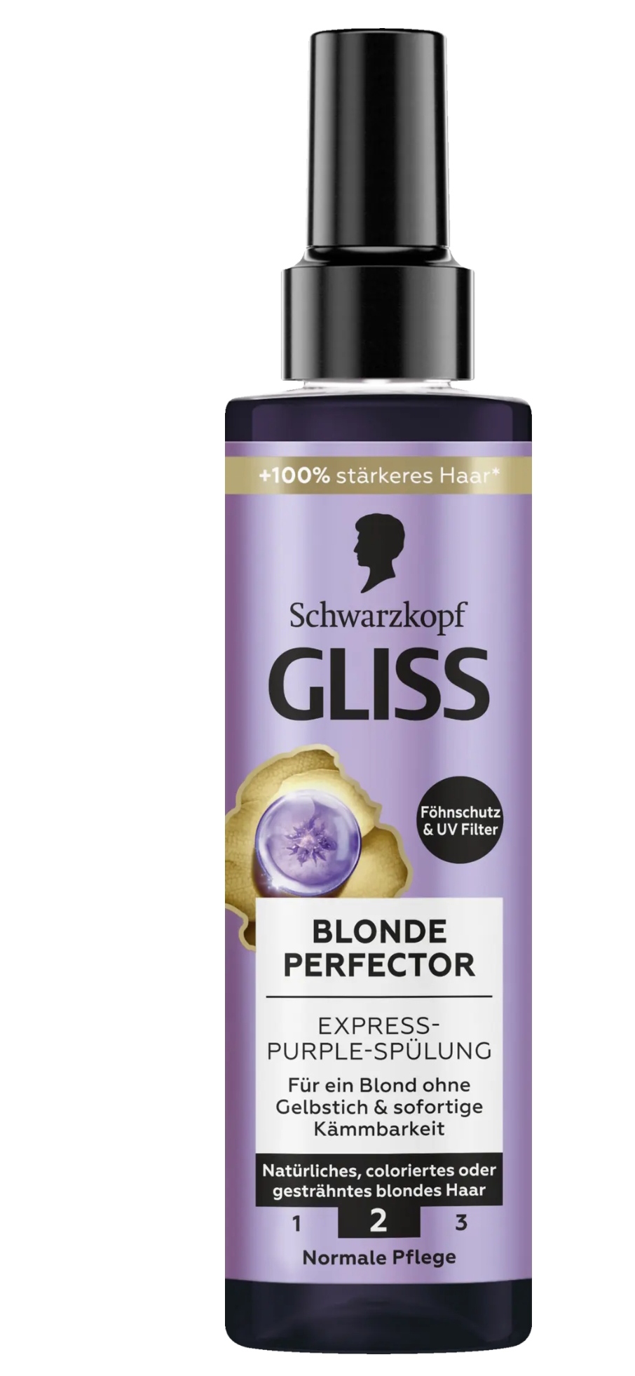 اسپری نرم‌کننده بنفش Schwarzkopf GLISS Blonde Perfector ۲۰۰ml