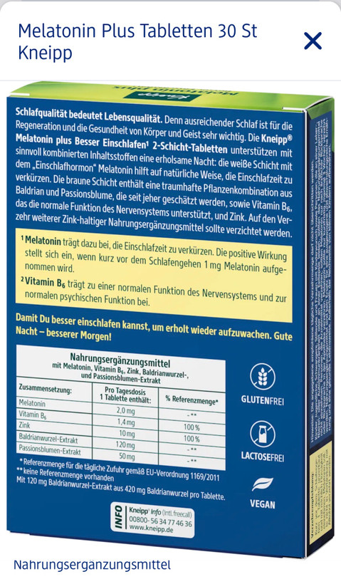 مکمل ملاتونین Kneipp Melatonin Plus