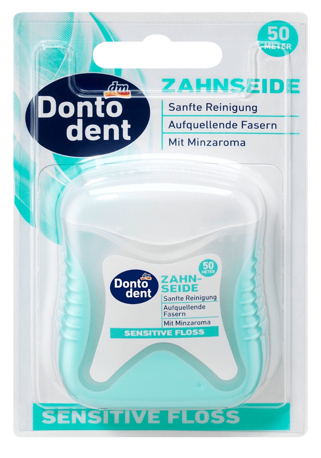 نخ دندان دنتمد DONTODENT مدل Sensitive Floss مخصوص دندان‌های حساس با طعم نعناع – محصول اصل آلمان