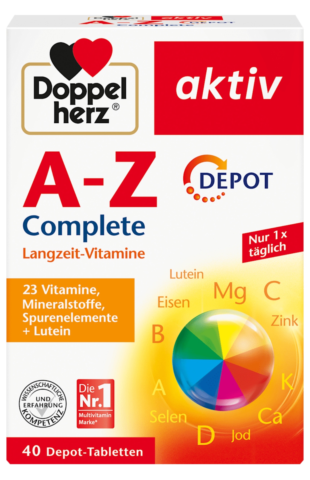 قرص مولتی‌ویتامین A-Z دپوت ۴۰ عدد دابل‌هرتز (Doppelherz A-Z Depot Tabletten 40 St)