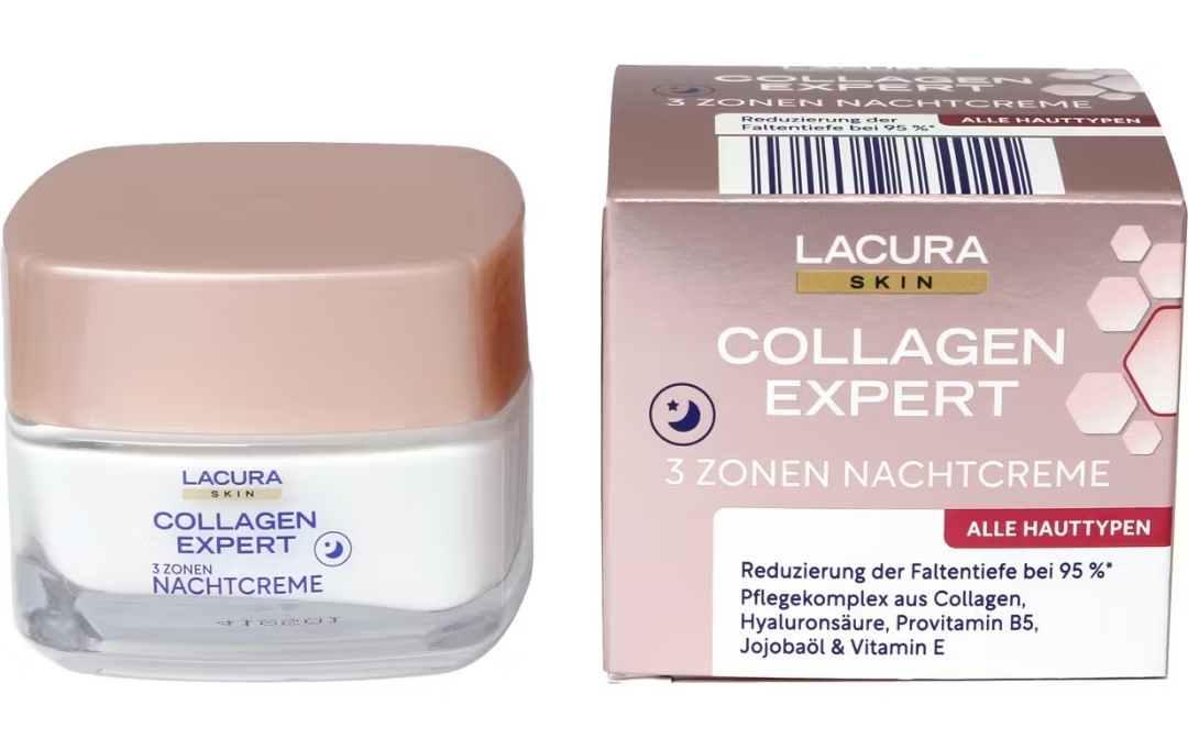 کرم شب تخصصی کلاژن لوسورا (Lacura Collagen Expert 3 Zonen Nachtcreme)