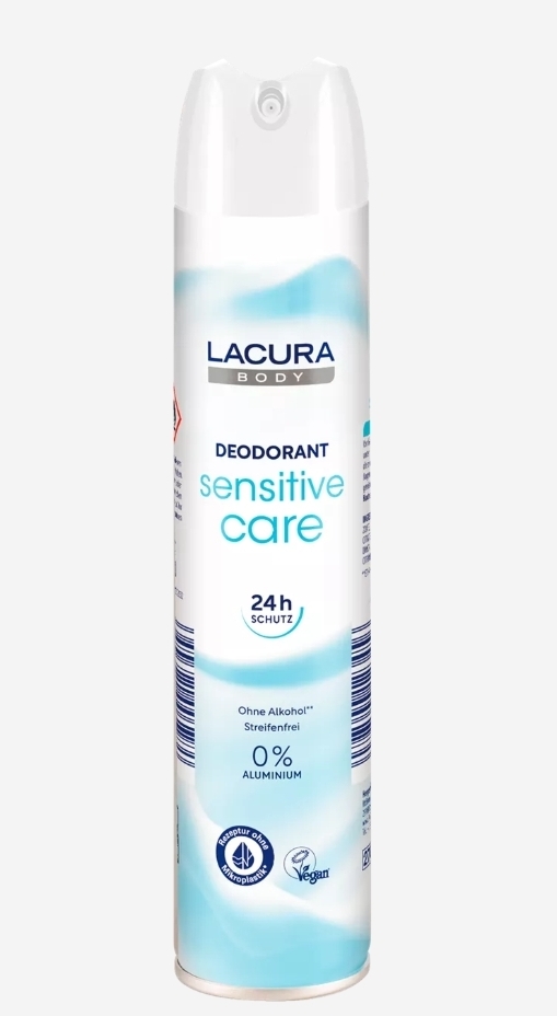 اسپری دئودورانت زنانه  برلی پوست حساس لاکورا (Lacura Sensitive Care Deodorant Spray)