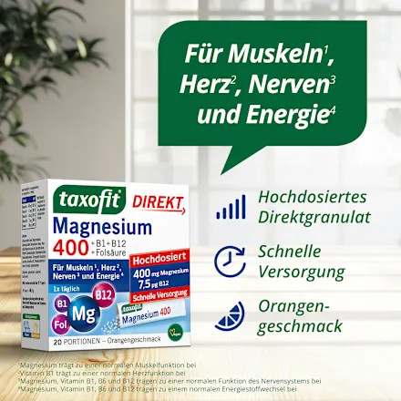 ساشه منیزیم ۴۰۰ تاکسوفیت | Taxofit Magnesium 400 Direkt |عدد20
