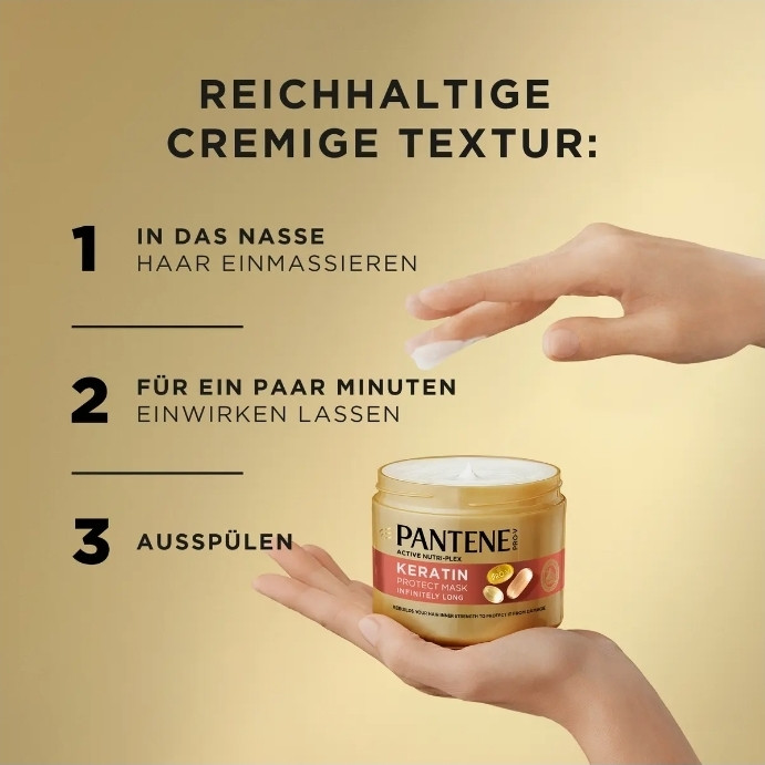 ماسک مو پرو وی با کراتین برای موهای بلند و آسیبدیده – PRO-V Active Nutri-Plex Keratin Protect Haarmaske Unendlich Lang